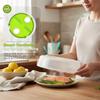 Flexzion Microwave Plate Covers Set of 5 - BPA-Free Microwave Cover with Adjustable Steam Vent, Dishwasher Safe Microwave Splatter Cover, Transparent Plastic Food Covers for Microwave Cooking view 3