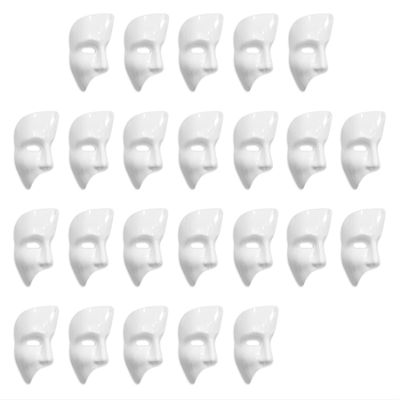 Beistle 24-Pack Phantom Mask, White Halloween Costume Accessory for Masquerade with Elastic, Phantom Face Covering for Parties & Gatherings, One Size