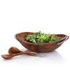 nambe Braid Salad Bowl with Servers | 3-Piece Set | Large Wooden Serving Bowl for Caesar Salad, Large Salads | Big Salad Bowl with Serving Utensils | Made of Chrome & Acacia Wood (20 L x 16 W) view 2