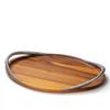 Nambe Braid 19-Inch Serving Platter - Modern Scandinavian Wood Tray with Braided Chrome Handles, Elegant Entertaining & Dining Piece for Charcuterie, Appetizers & Cocktails view 1