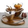 Nambe Braid 19-Inch Serving Platter - Modern Scandinavian Wood Tray with Braided Chrome Handles, Elegant Entertaining & Dining Piece for Charcuterie, Appetizers & Cocktails view 4