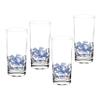 Spode Blue Italian Decorative Highball Glasses, Set of 4 - 15oz Tall Beverage Tumblers with Traditional Motif & Etched Scenic Border for Water, Cocktails, Mixed Drink Presentation - Housewarming Gift view 1