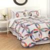 C&F Home Heritage Double Wedding Ring Patchwork Premium 3-Piece Full/Queen Bedding Set All Seasons Luxury Vintage Machine Washable Reversible Lightweight Quilt Bed Bedroom Anniversary Romantic Gift view 2