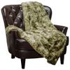Chanasya Premium Wolf Faux Fur Throw Blanket - Soft, Fuzzy Sherpa & Minky Throw Blanket - for Bed or Couch - 50" x 65 - Green view 1
