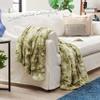 Chanasya Premium Wolf Faux Fur Throw Blanket - Soft, Fuzzy Sherpa & Minky Throw Blanket - for Bed or Couch - 50" x 65 - Green view 4