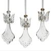 Angel Christmas Ornaments - Set of 3 Crystal and Glass Christmas Ornaments - Faith - Hope - Love Xmas Tree Decorations. Measure 2.75" x 1.5" view 1