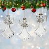 Angel Christmas Ornaments - Set of 3 Crystal and Glass Christmas Ornaments - Faith - Hope - Love Xmas Tree Decorations. Measure 2.75" x 1.5" view 2