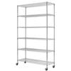 BestMassage 72"x48"x18" 6 Tire Wire Shelving Unit NSF Storage Shelves Large Heavy Duty Metal Shelf Organizer Height Adjustable Commercial Grade Steel Rack 2100 LBS Capacity with Wheels (Chrome) view 1