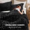 Madison Park Faux Fur Reversible Comforter Set, Down Alternative Filling, Modern Quilted Bedding with Matching Shams, King/California King, Black view 4