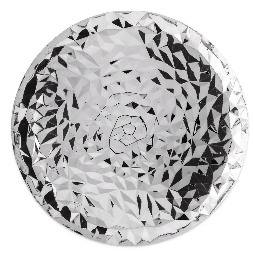 Alessi "Joy n 3" Round Tray in 18/10 Stainless Steel Mirror Polished, Silver