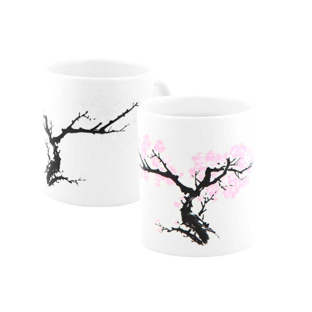 Kikkerland Blossom Morphing Mug Color Changing Cup Reacts to Heat Fun Gift for Coffee, Hot Cocoa, & Hot Beverages