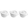 STAUB Ceramic Dutch Oven 3-piece Mini Round Cocotte, White view 1