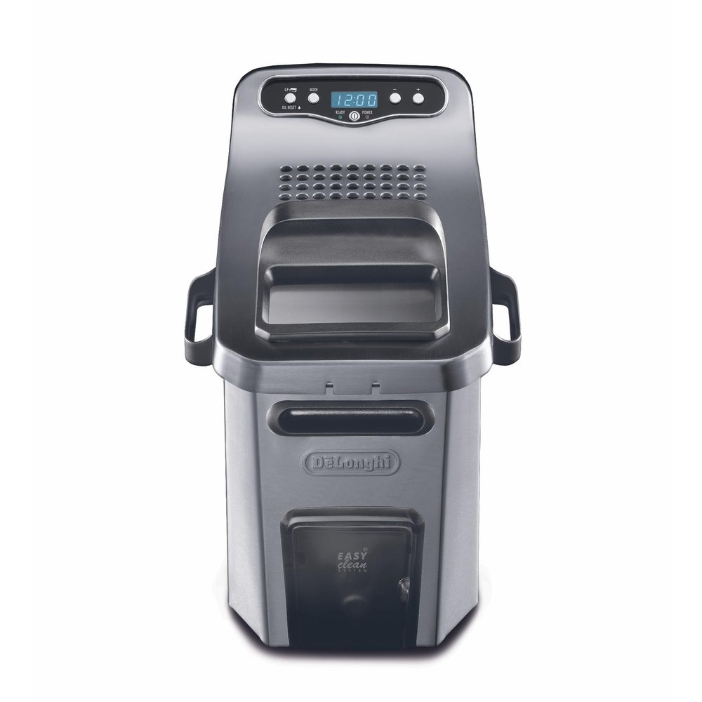 DeLonghi Livenza Deep Fryer with EasyClean System, Cool Zone, Adjustable Thermostat, Dishwasher-Safe Parts, Large Capacity, Easy Oil Draining, Stainless Steel