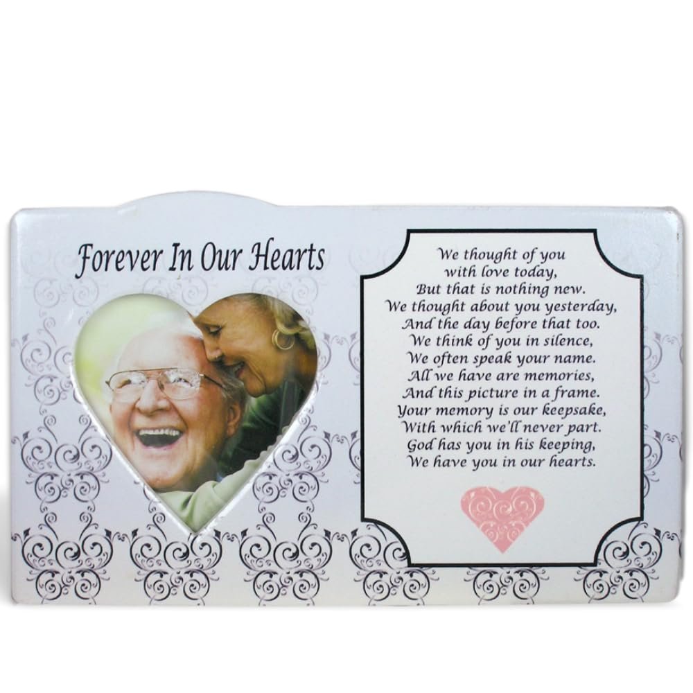 BANBERRY DESIGNS Memorial Sympathy Photo Frame - Loving Memory Tribute for a Cherished Loved One - We Thought of You with Love Today - Forever In Our Hearts - 3.5" X 3.5" Picture