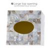 Milano Tissue Box Cover Square  Decorative Tissue Holder for Bathroom - Beautiful Natural Mother of Pearl Capiz Shells Tissue Box Holder - Cube Tissue Box Cover with Durable Bottom Slider view 4