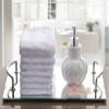 Monogrammed Towels Fingertip, Personalized Gift, 11 x 18 Inches - Set of 4- Silver Embroidered Towel - Extra Absorbent 100% Cotton- Soft Velour Finish - For Bathroom/ Kitchen/ Spa- Initial F (White) view 4