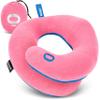 BCOZZY Kids Travel Neck Pillow (3-7 Y/O)- Patented Soft Toddler Pillow for Head & Chin Support in Car Seat, Airplane, and Road Trip Sleeping. Adjustable Size. Fully Washable. Carry Bag. Small, Pink view 1