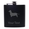 Personalized Custom Dachshund/Wiener Black Stainless Steel Hip Customizable Flask view 1
