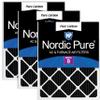 Nordic Pure 20x20x1 (Actual Size: 19 1/2 x 19 1/2 x 3/4) Pure Carbon Pleated Odor Reduction Furnace Air Filters 3 Pack view 1