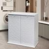 eHemco Dual Hamper Tilt Out Laundry Sorter with 2 Removable Compartment Cotton Bags, White view 2