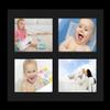 ArtToFrames Collage Photo Frame Single Mat with 4-5x7 Openings and Satin Black Frame. view 2