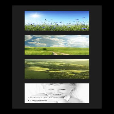 ArtToFrames Collage Photo Frame Single Mat with 4-5x7 Openings and Satin Black Frame.