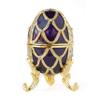 Apropos Hand-Painted Vintage Style Faberge Egg with Rich Enamel and Sparkling Rhinestones Jewelry Trinket Box (Purple) view 1