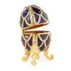 Apropos Hand-Painted Vintage Style Faberge Egg with Rich Enamel and Sparkling Rhinestones Jewelry Trinket Box (Purple) view 2
