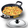 Hawkins Futura Non-Stick Deep-Fry Pan (Kadhai) With Stainless Steel Lid22Cm Black view 1