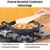 Hawkins Futura Non-Stick Deep-Fry Pan (Kadhai) With Stainless Steel Lid22Cm Black view 4