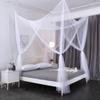 OctoRose Four Post Mosquito Net for Bed Canopy -Fits Queen, King, California King Beds-Indoor & Outdoor Use- White view 1