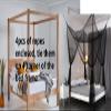 OctoRose Four Post Mosquito Net for Bed Canopy -Fits Queen, King, California King Beds-Indoor & Outdoor Use- White view 2