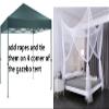 OctoRose Four Post Mosquito Net for Bed Canopy -Fits Queen, King, California King Beds-Indoor & Outdoor Use- White view 3
