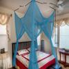 OctoRose Four Post Mosquito Net for Bed Canopy -Fits Queen, King, California King Beds-Indoor & Outdoor Use- TealBlue view 2