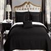 6 Piece Cal King Size, Black Color, Super Luxurious Wrinke Free Reversible Checkered Coverlet/Quilt Bedding Ensemble Set with Decorative Pillows view 1