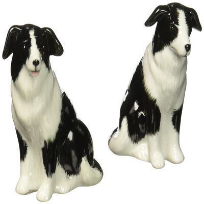 Cosmos Gifts Ceramic Border Collie Salt and Pepper Set, 2-1/2-Inch