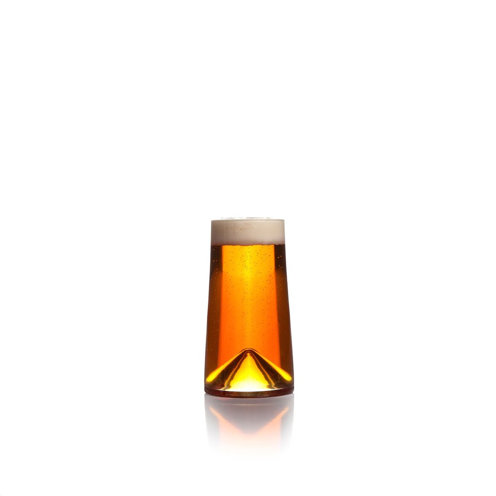 Sempli Monti 12.5 oz Birra Beer Glasses - Set of 2 Handmade Drinking Glasses, Craft Beer Glassware for Bar, Aerating Inverted Bottom, Lead-Free Crystal, Giftbox Included - Clear