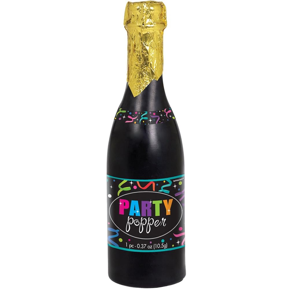Champagne Bottle Party Plastic Confetti Popper - 12.75", 1 Piece | Perfect for Surprise Celebrations