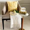 The HomeCentric Pillow Cover, 22x22 inch (55x55 cm) Cushion Covers, Gold Cushion Covers, Ribbon Gold Rose Flower Floral Theme Throw Pillows Cover, Art Silk Square Pillows Cover, Floral - Gold Garden view 3
