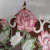 Doily Boutique Place Mat or Doily with Victorian Pink Roses on Ivory Material, Size 11 x 17 inches view 2
