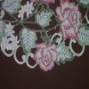 Doily Boutique Place Mat or Doily with Victorian Pink Roses on Ivory Material, Size 11 x 17 inches view 3