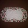 Doily Boutique Place Mat or Doily with Victorian Pink Roses on Ivory Material, Size 11 x 17 inches view 4