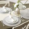 DII Woven Placemats Collection Metallic Round Placemat Set, 15", Silver, 6 Piece view 4