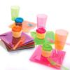 Party Essentials 10 Count Hard Plastic Square Twist Salad/Snack Bowls, 12-Ounce, Assorted Neon view 2