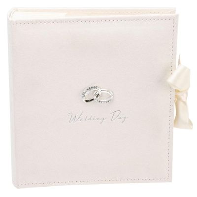 Haysom Interiors Gorgeous Ivory Suede Wedding Album Holding 100 7" x 5" Photographs by Happy Homewares