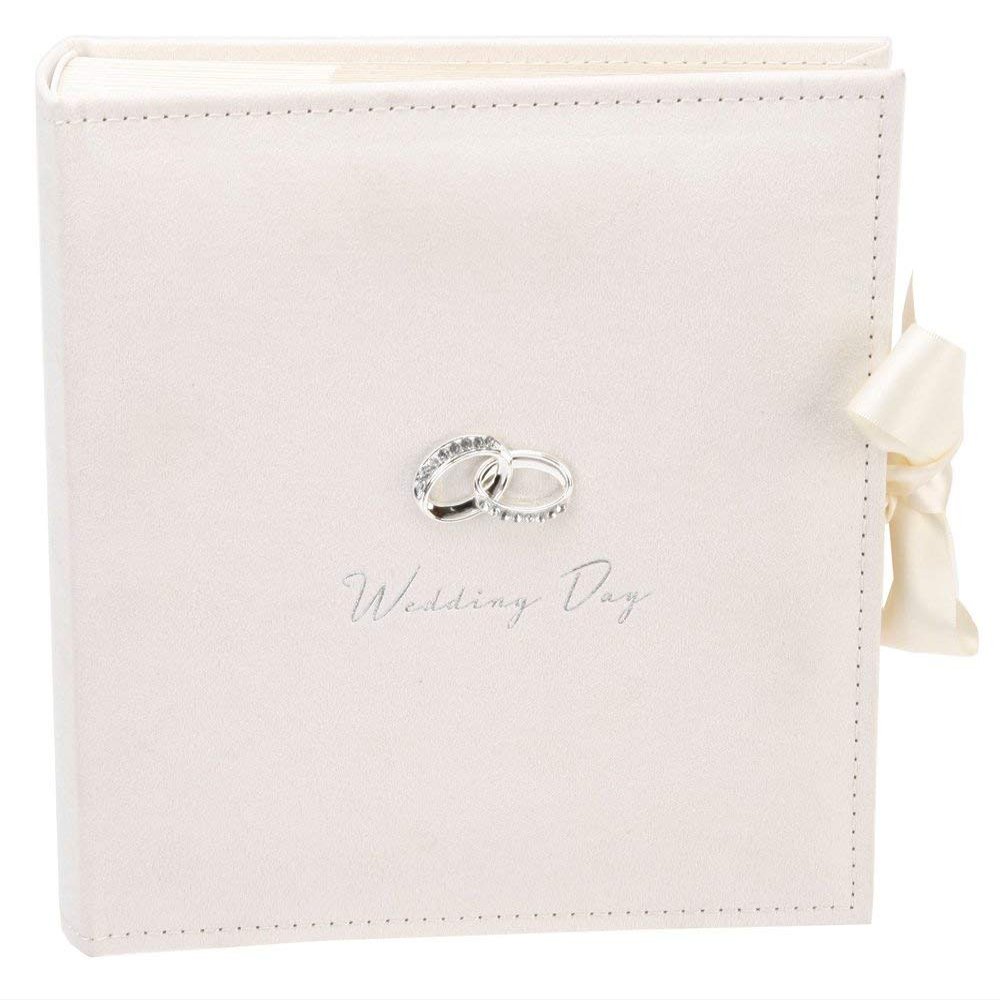 Haysom Interiors Gorgeous Ivory Suede Wedding Album Holding 100 7" x 5" Photographs by Happy Homewares