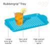 OGGI Anti Slip Serving Tray with Handles- Blue Rectangle Serving Tray - Ideal for Eating, Breakfast, Food Tray, Appetizer, Serving view 2