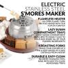 Nostalgia Tabletop Indoor Electric S'mores Maker - Smores Kit With Marshmallow Roasting Sticks and 4 Trays for Graham Crackers, Chocolate, and Marshmallows - Movie Night Supplies - Brown view 2