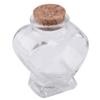 Small Heart Shaped Clear Glass Storage Jar Bottle Container with Cork Stopper Material: Borosilicate view 1