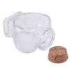 Small Heart Shaped Clear Glass Storage Jar Bottle Container with Cork Stopper Material: Borosilicate view 3